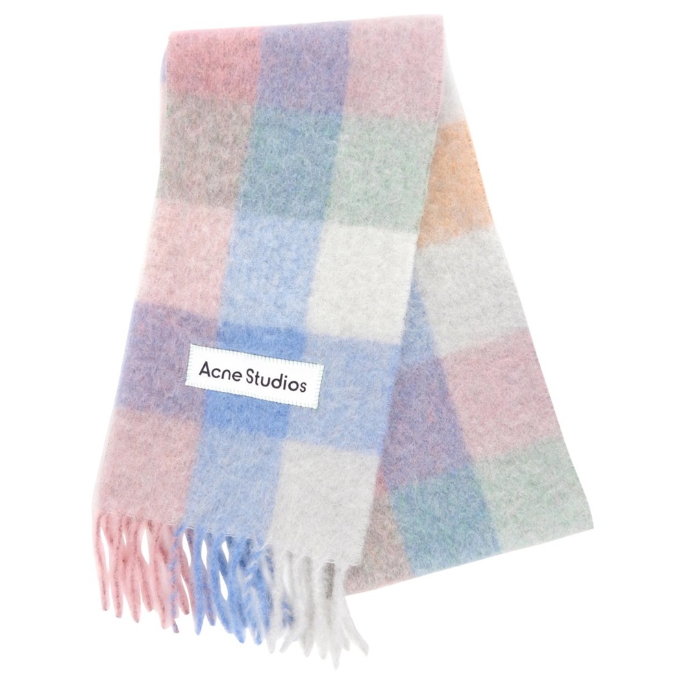 Mohair checked scarf